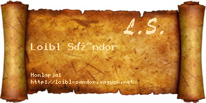 Loibl Sándor névjegykártya