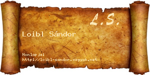 Loibl Sándor névjegykártya