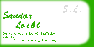 sandor loibl business card